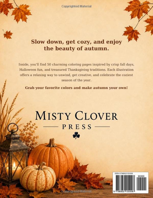 Cozy Autumn Coloring Book - Misty Clover Press Activity Books