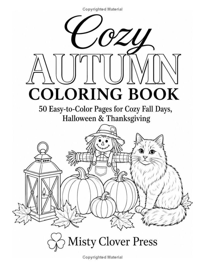 Cozy Autumn Coloring Book - Misty Clover Press Activity Books