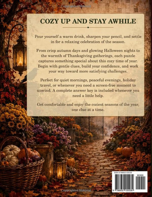 Cozy Autumn Crossword Puzzles - Misty Clover Press Activity Books