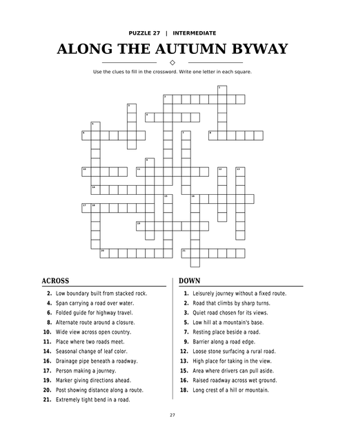 Cozy Autumn – Crossword Puzzle