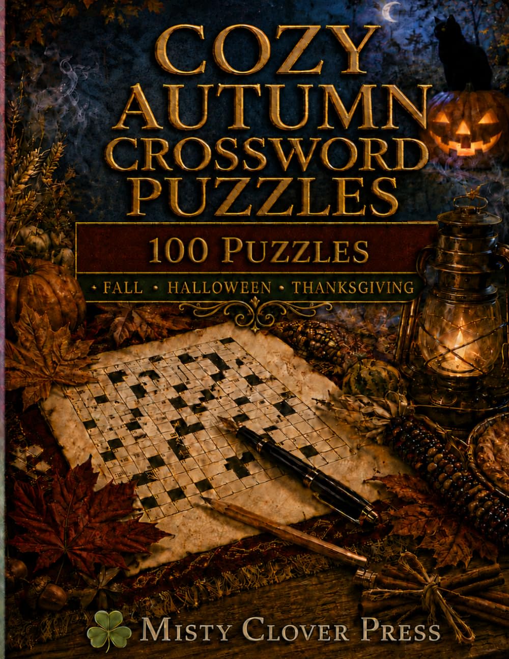 Cozy Autumn Crossword Puzzles - Misty Clover Press Activity Books