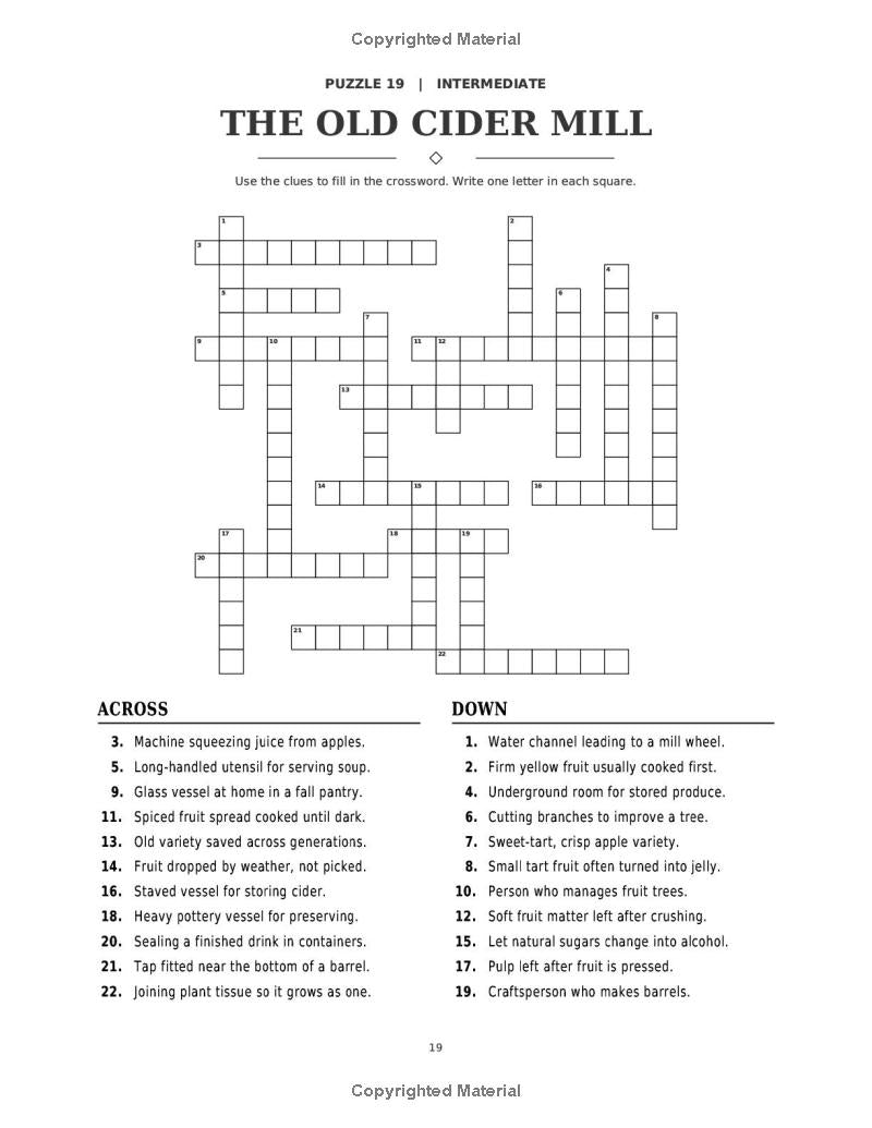 Cozy Autumn Crossword Puzzles - Misty Clover Press Activity Books