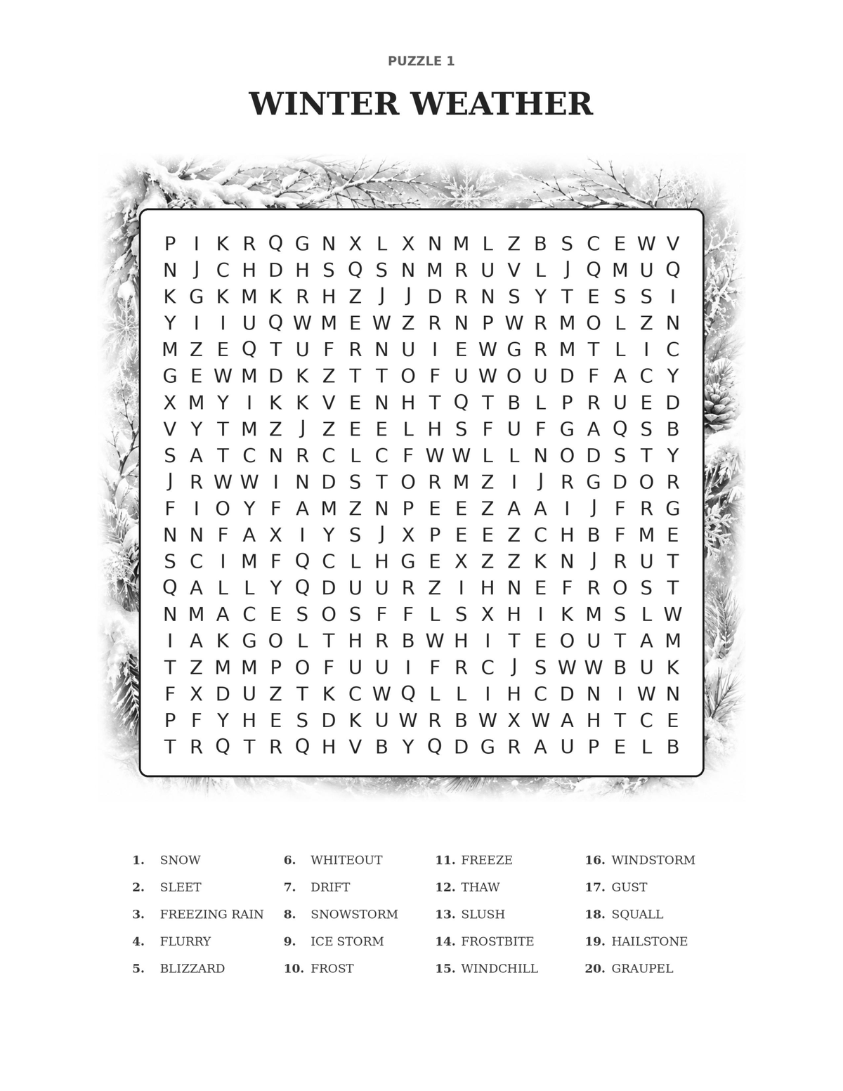 Snowbound – Word Search