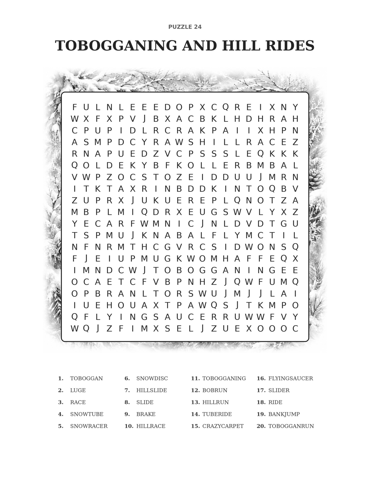 Snowbound – Word Search